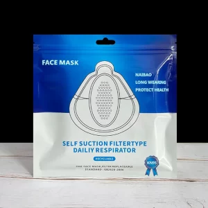Kundenspezifischer 3-seitiger versiegelter Beutel mit Aluminiumfolie für Maskenverpackung1