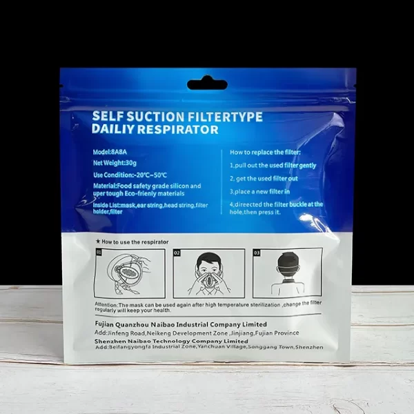 Custom 3 Sided Sealed Pouch With Aluminum Foil for Mask Packaging2