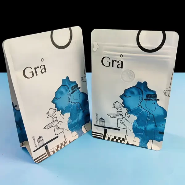 Custom Flat Coffee Pouch with Valve for Freshness1