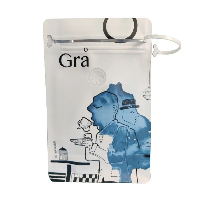 Custom Flat Coffee Pouch with Valve for Freshness4