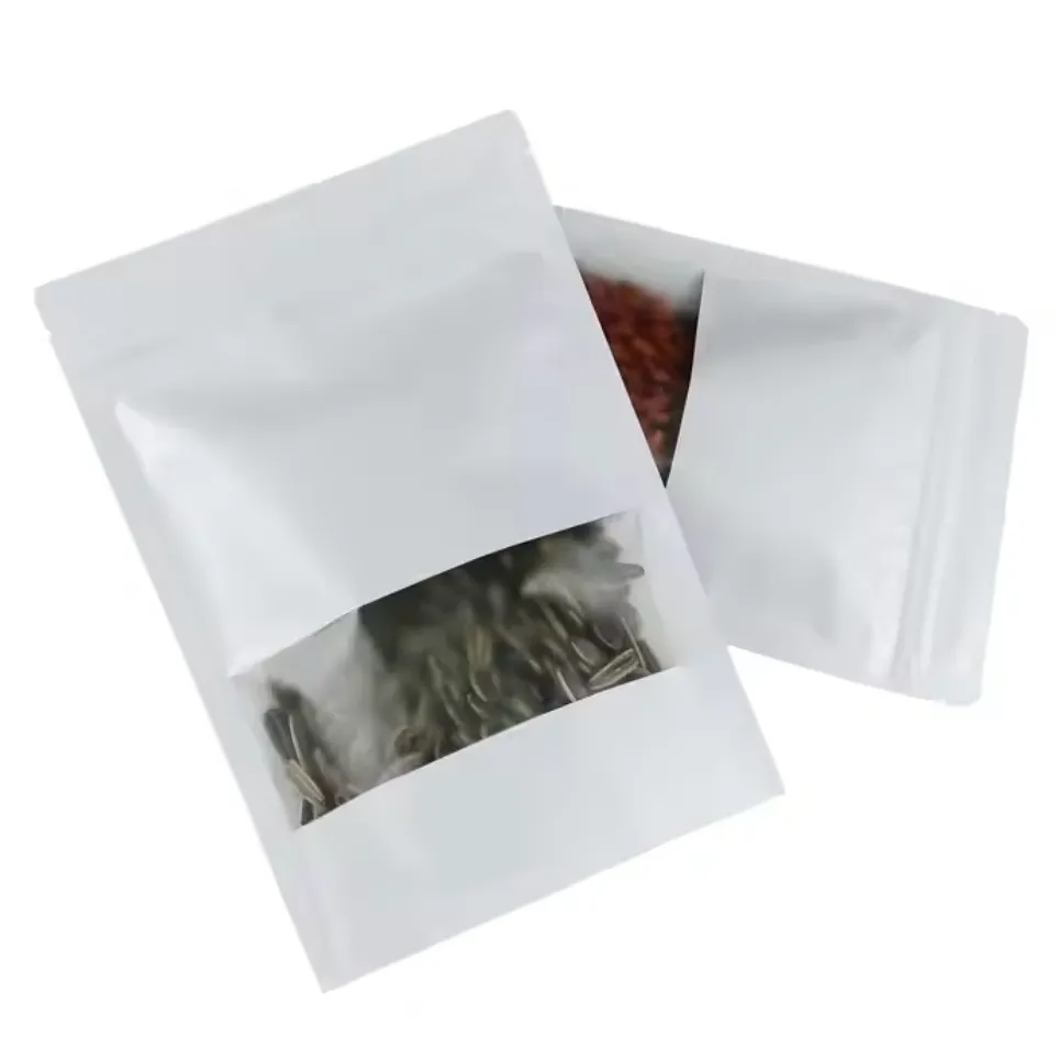 Wholesale White Kraft Paper Stand Up Pouch1