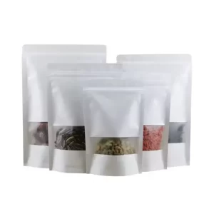 Großhandel weiß Kraft Papier Stand Up Pouch2