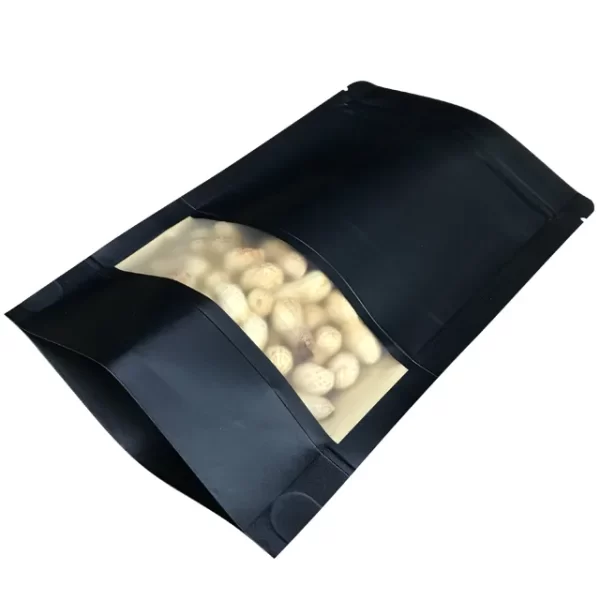 Wholesale Black Kraft Paper Food Pouches1