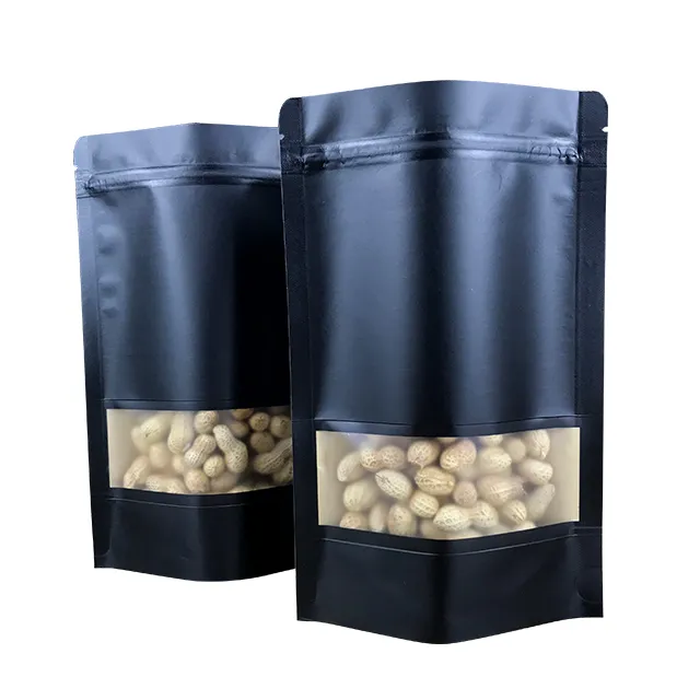 Wholesale black kraft paper food pouches
