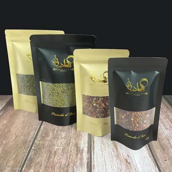 Пользовательские встать пакет крафт-бумаги мешок с окном1