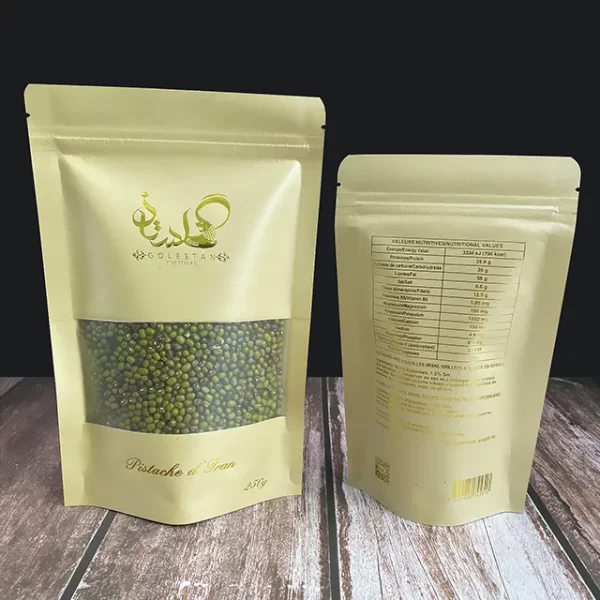 Пользовательские встать пакет крафт-бумаги мешок с окном5