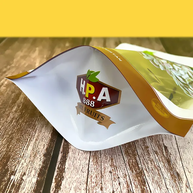 メロンシード用窓付きカスタム・ホワイト・クラフト紙ポーチ-5