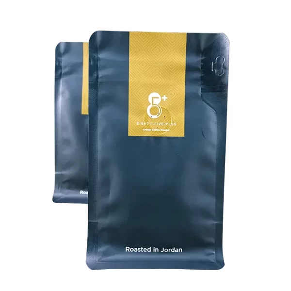 Custom Eight sided sealed coffee bag with Zipper And Valve-4