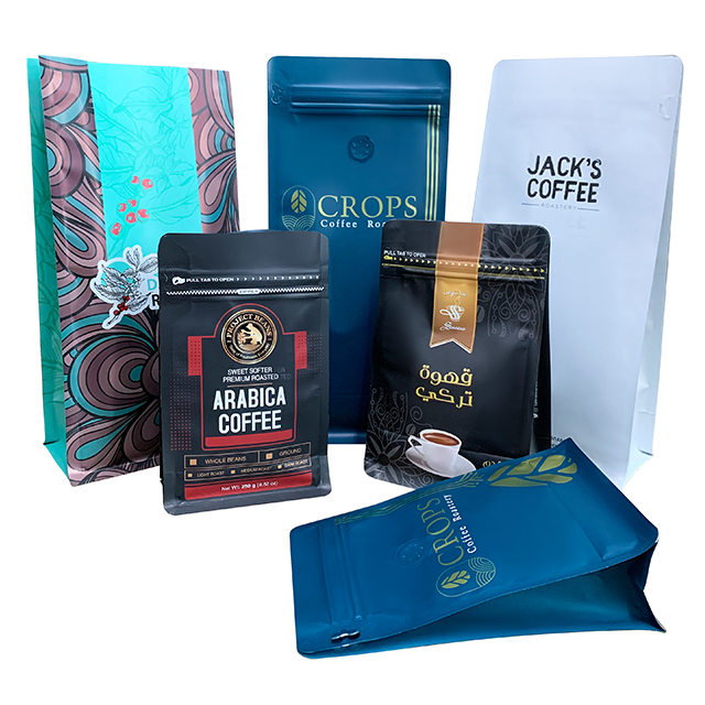 Custom Eight sided sealed coffee bag