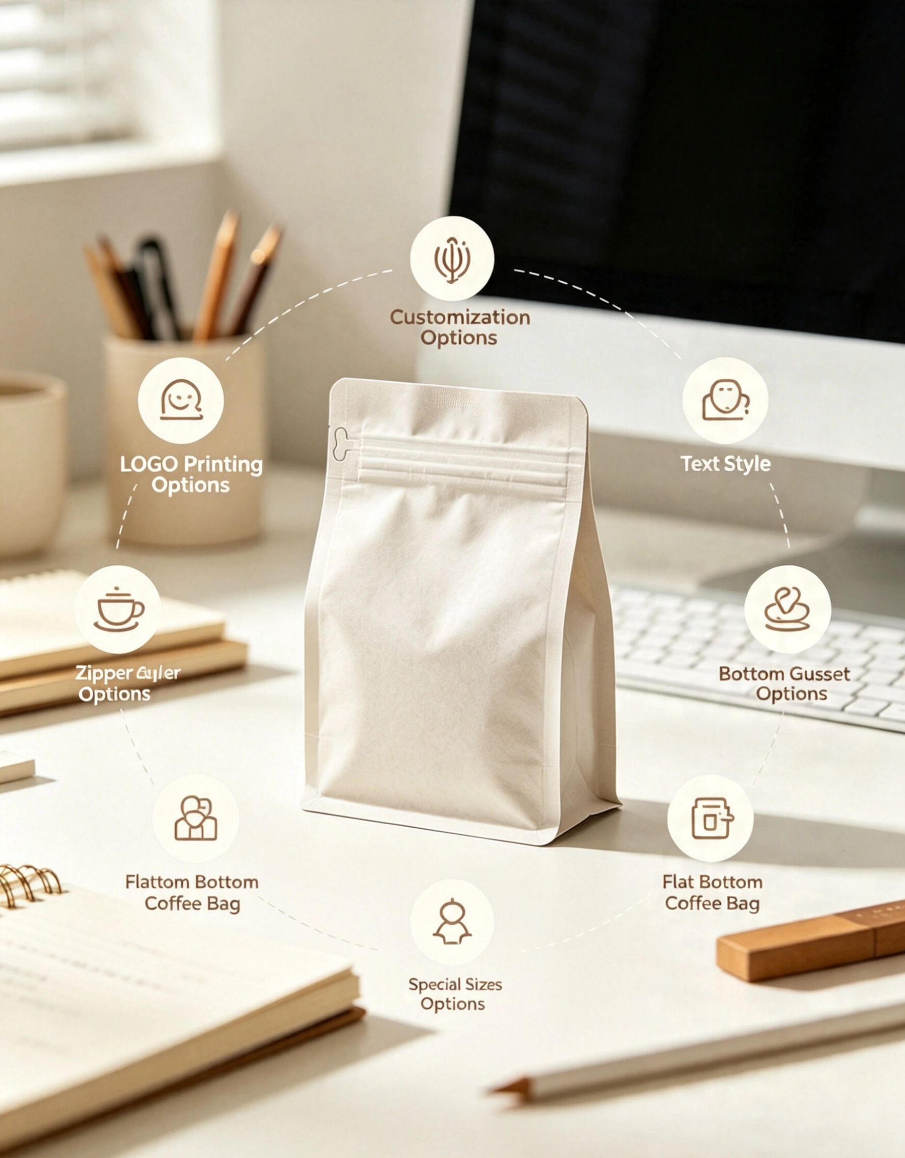 flat bottom coffee bags supplier